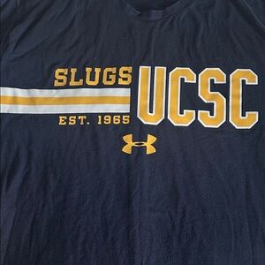 UCSC Navy Blue Classic Graphic Tee. Go Slugs!